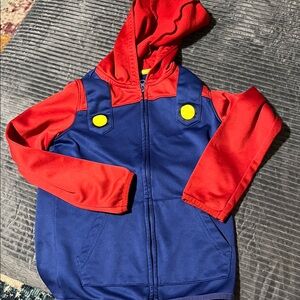 Jumping Beans Red and Blue Mario Hoodie Boys sz 8